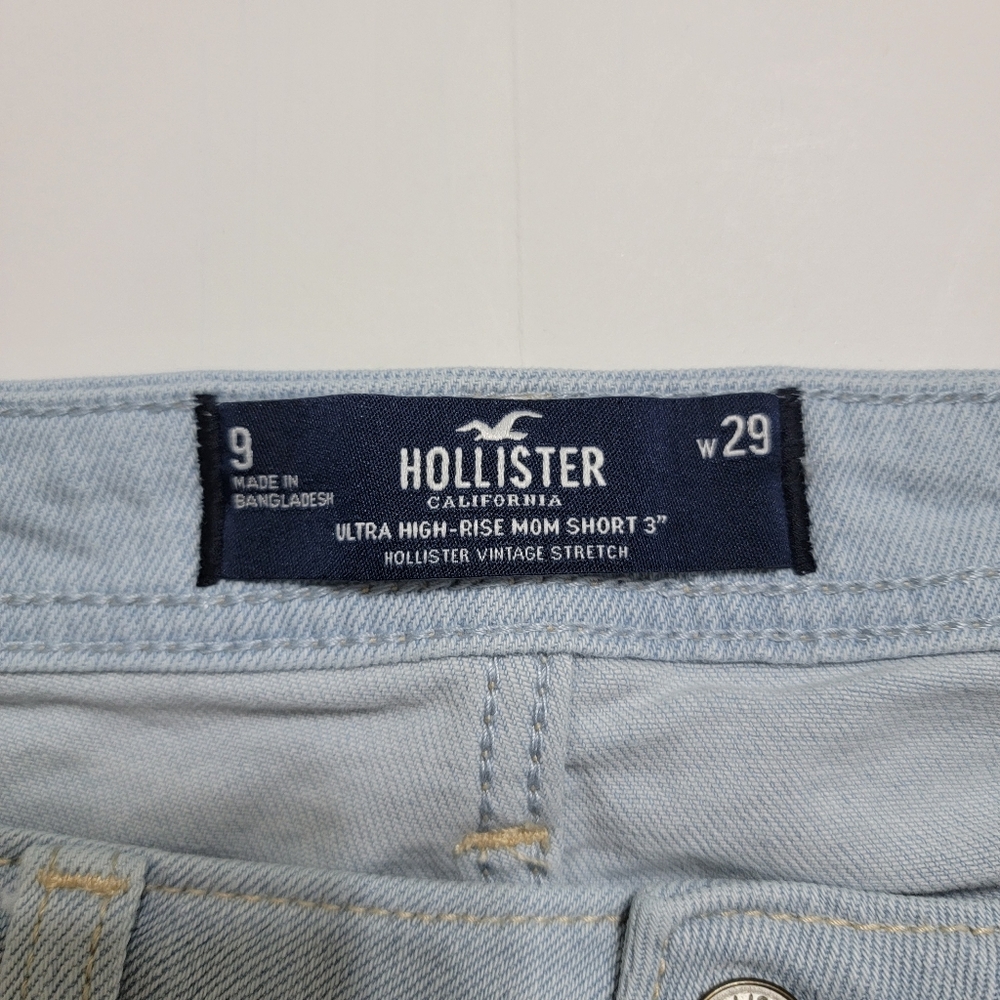 Patchwork Two-Tone Denim Shorts - Light Blue & Cream - Picture 5 of 8